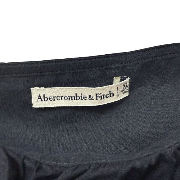 Abercrombie Fitch Crop Top Size XL Black Smocked Summer Beach - Picture 4 of 5
